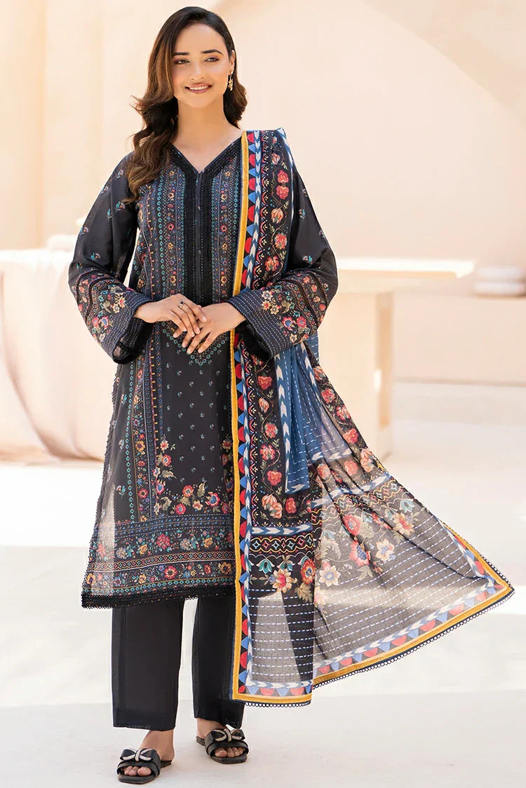 3-PC Unstitched Printed Lawn Suit