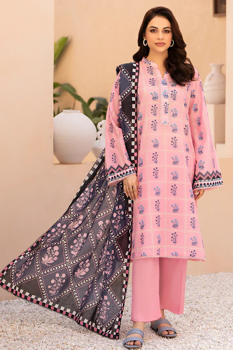 3-PC Unstitched Printed Lawn Suit