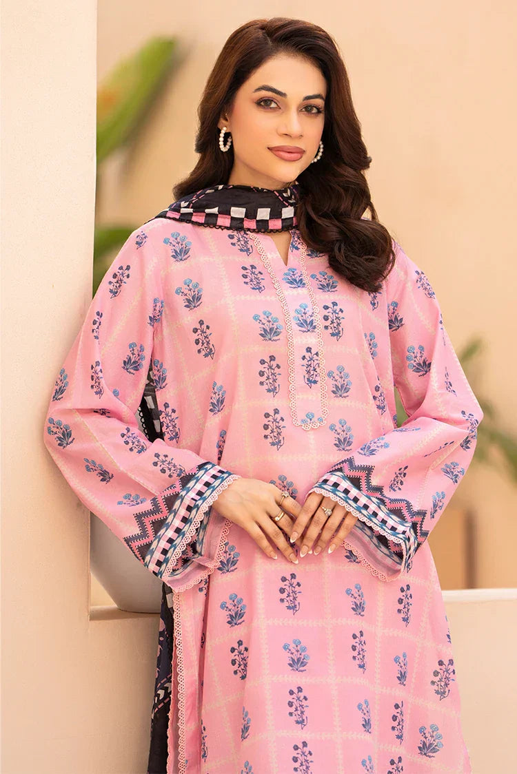3-PC Unstitched Printed Lawn Suit