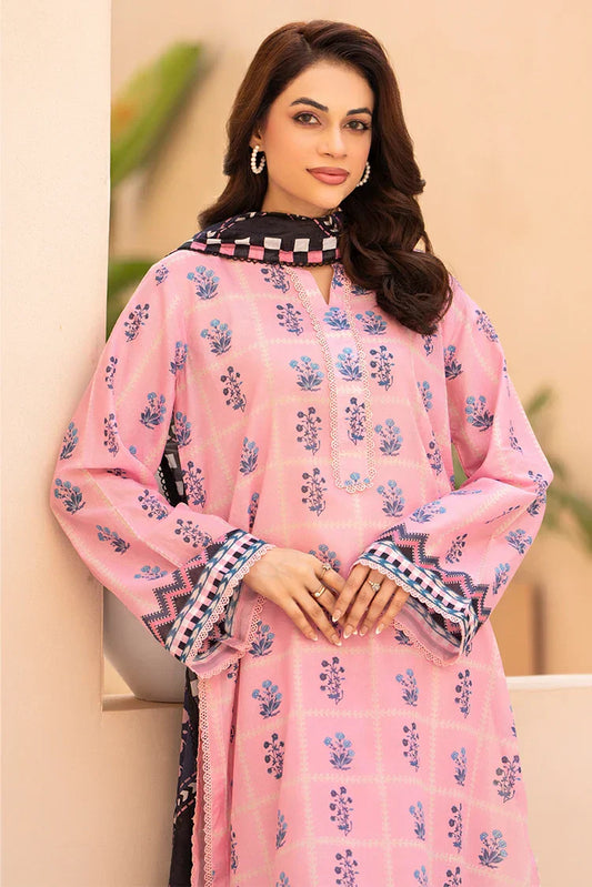 3-PC Unstitched Printed Lawn Suit