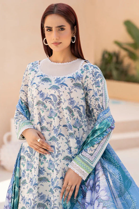 3-PC Unstitched Printed Lawn Suit