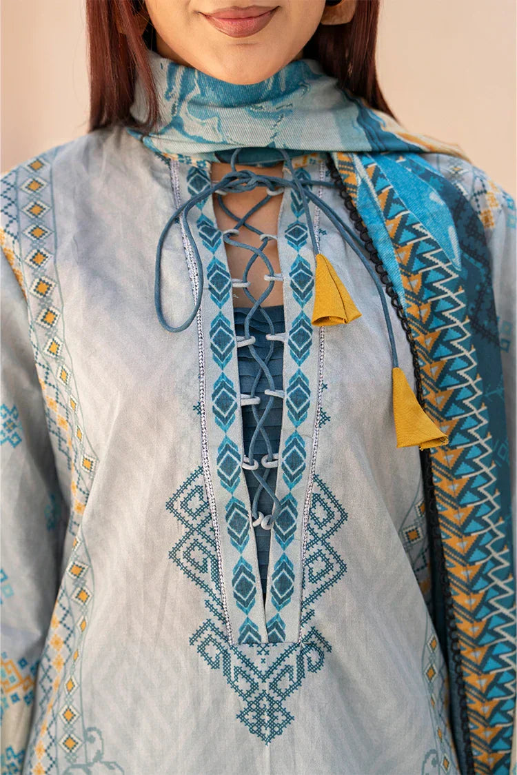 3-PC Unstitched Printed Lawn Suit