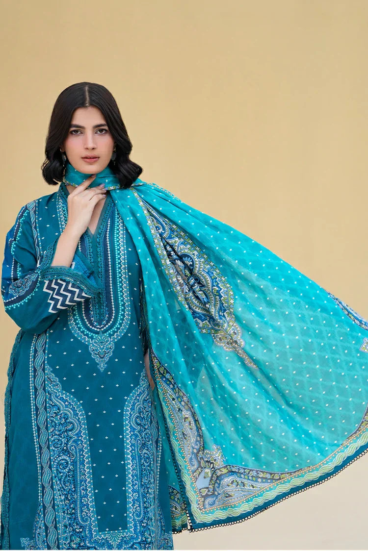 3-PC Unstitched Printed Lawn Suit
