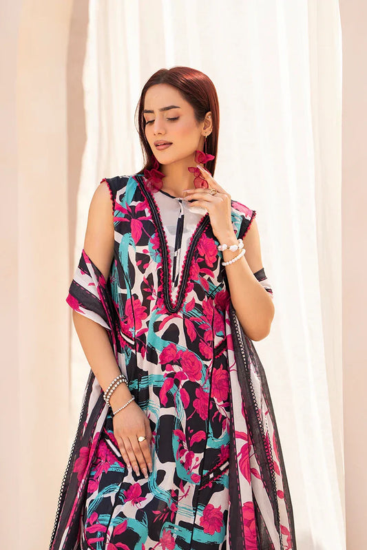3-PC Unstitched Printed Lawn Suit