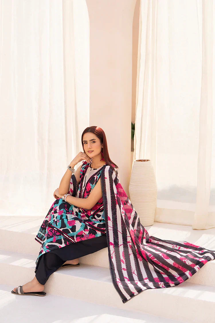 3-PC Unstitched Printed Lawn Suit