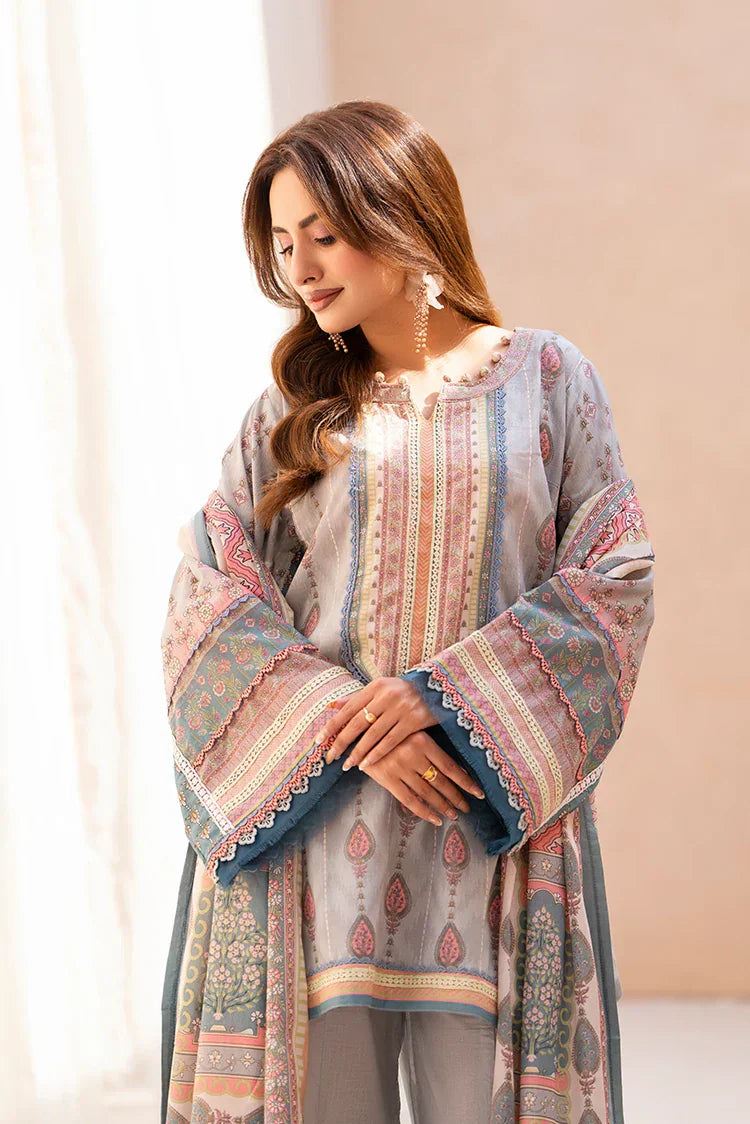 3-PC Unstitched Printed Lawn Suit