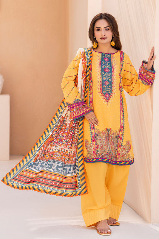 Ellena - 3-PC Unstitched Printed Lawn Suit