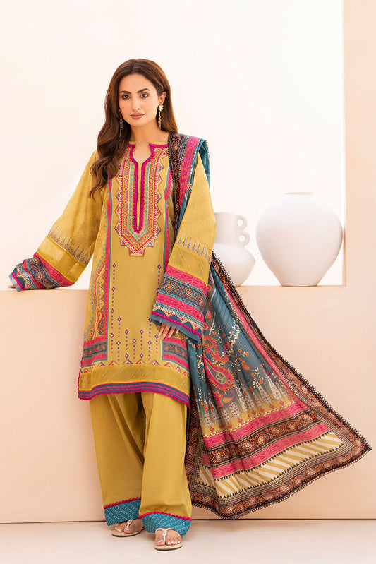 Ellena - 3-PC Unstitched Printed Lawn Suit