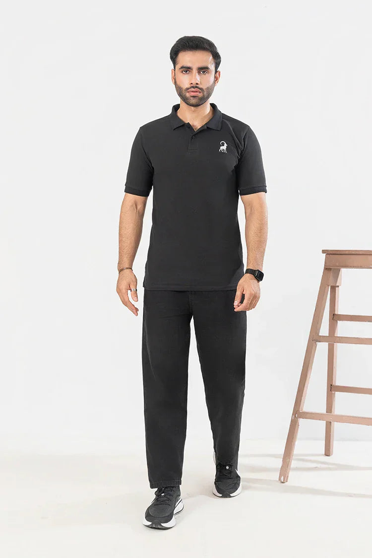 Picture of SA Pret - Black Polo Shirt - Available at Raja Sahib