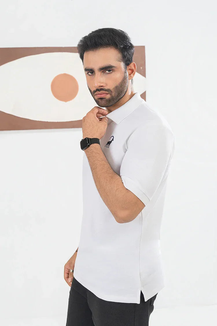 Picture of SA Pret - White Polo Shirt - Available at Raja Sahib