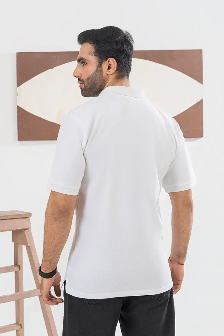Picture of SA Pret - White Polo Shirt - Available at Raja Sahib