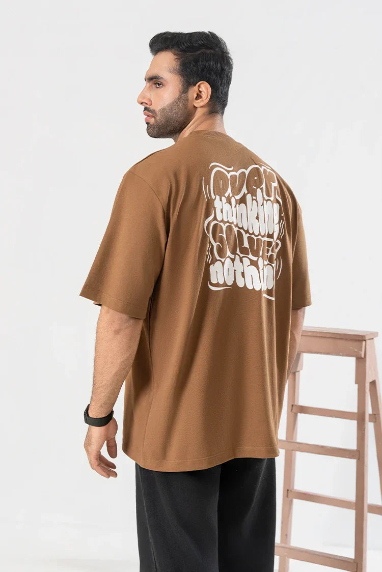 Picture of SA Pret - Brown Oversized T Shirt - Available at Raja Sahib