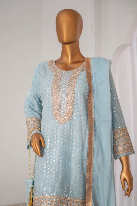 Saira Sultana - Gharara Collection - Roman - Ice Blue