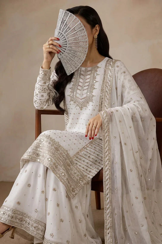 Saira Sultana - Saba - White - 4 Piece