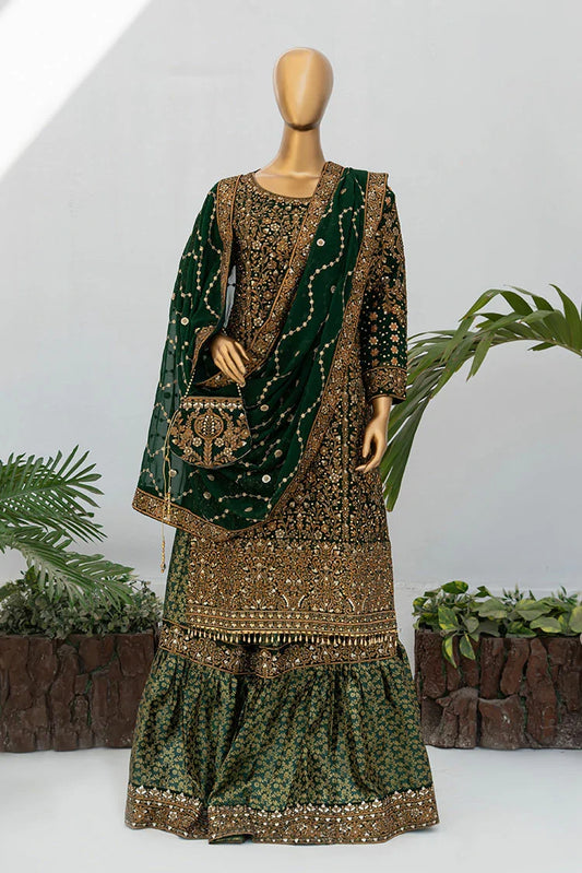 Saira Sultana - Andaaz - Zunairah - Bottle Green