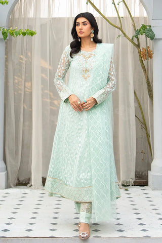 Picture of Manahils - Safiyya RTW Collection - K-137-Aqua - Available at Raja Sahib