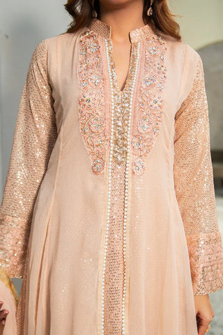 Picture of Manahils - Safiyya RTW Collection - K-147-Peach - Available at Raja Sahib