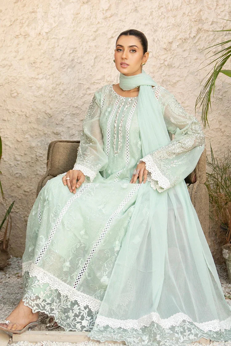 Picture of Manahils - Safiyya RTW Collection - K-152-Aqua - Available at Raja Sahib