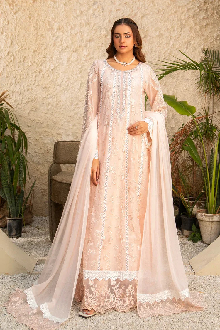 Picture of Manahils - Safiyya RTW Collection - K-152-Peach - Available at Raja Sahib