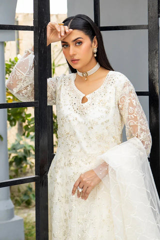 Picture of Manahils - Safiyya RTW Collection - K-157-Off White - Available at Raja Sahib