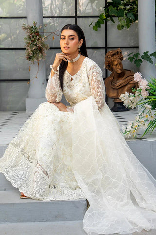 Picture of Manahils - Safiyya RTW Collection - K-157-Off White - Available at Raja Sahib