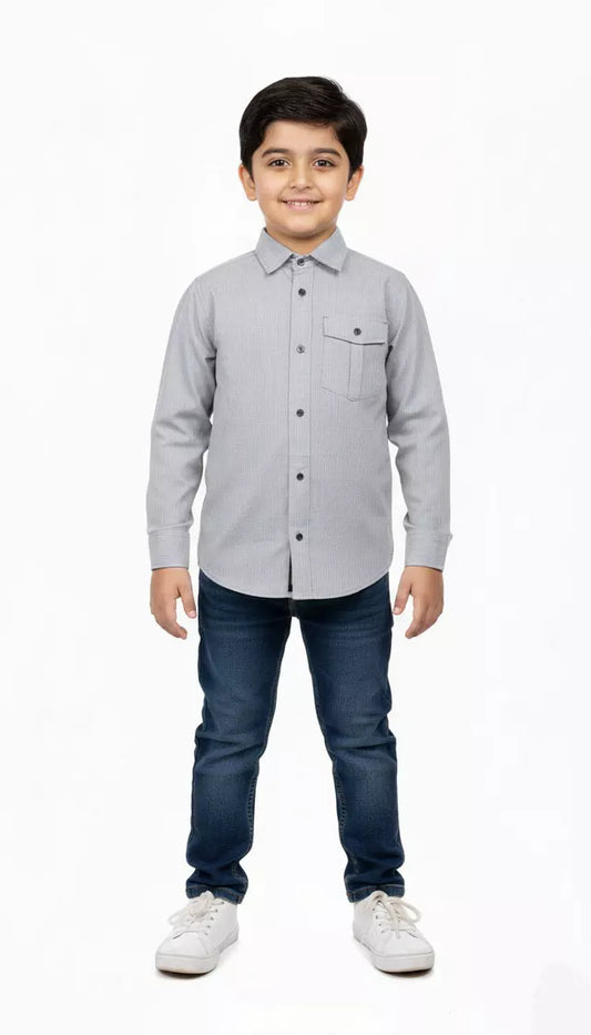 Peelu - Button Down Shirt - Grey