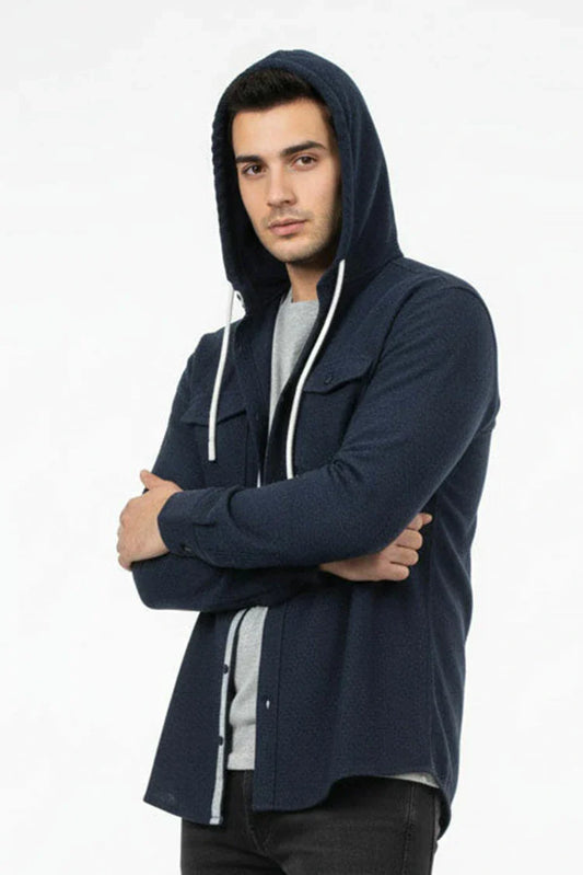 Peelu - Hooded Button Down Shirt