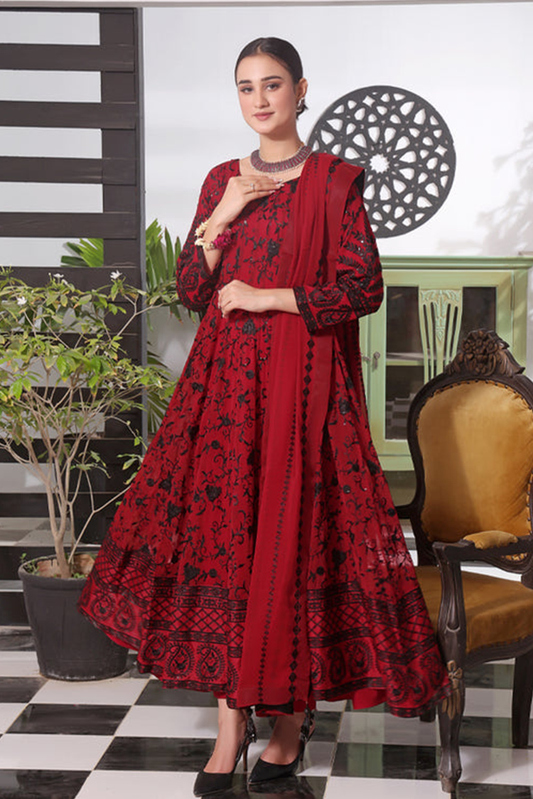 Picture of Abaan Zohan - Siyaah Collection - Red & Black - Available at Raja Sahib