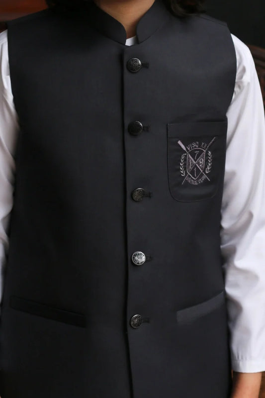 Maqsood Garments - Kid's Tropical Waistcoat - Charcoal Gray