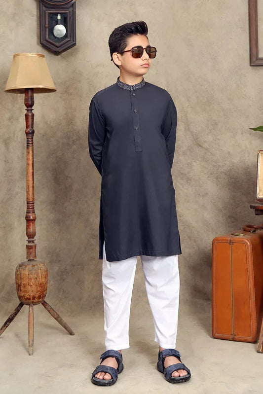 Maqsood Garments - Kid's Wash & Wear Kurta - Grey