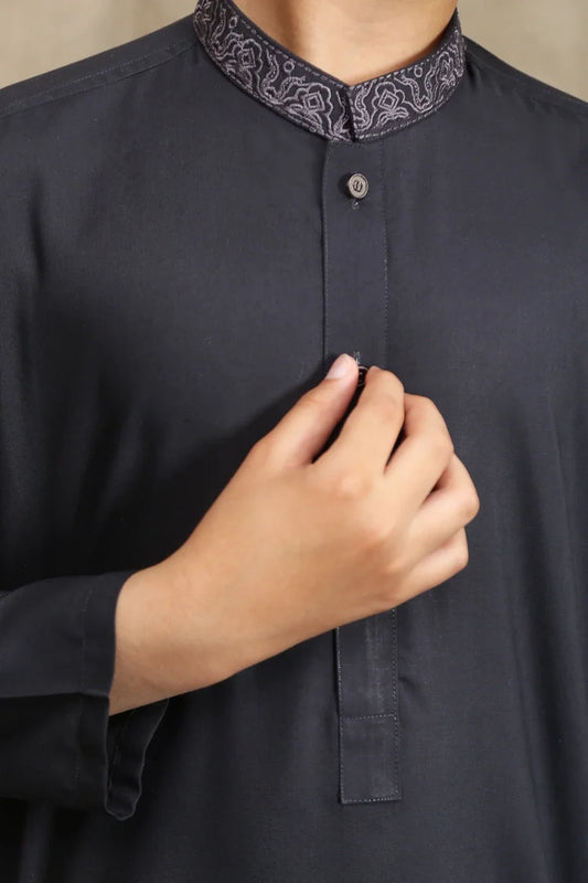 Maqsood Garments - Kid's Wash & Wear Kurta - Grey