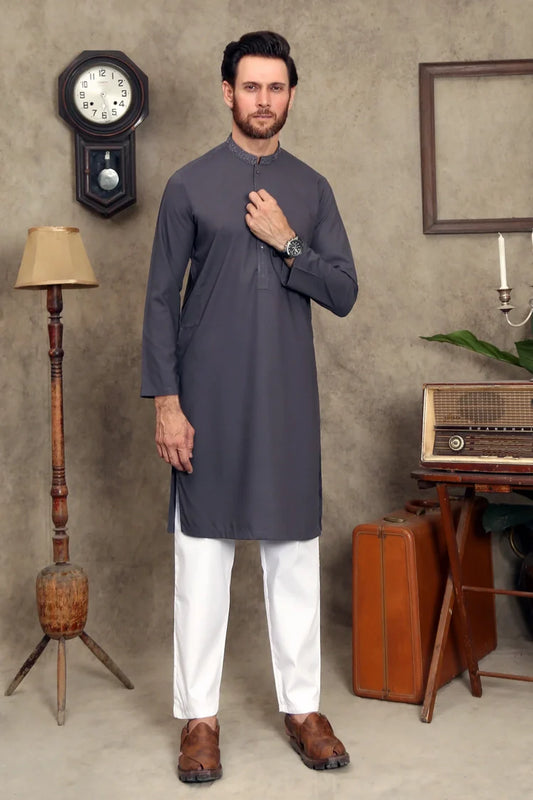 Maqsood Garments - Men's Wash & Wear Kurta - Grey
