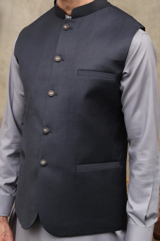 Maqsood Garments - Men's Waistcoat - Charcoal Grey