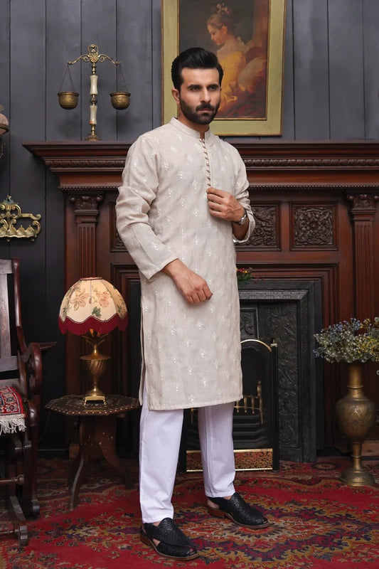Maqsood Garments - Linen Men's Kurta - Off White