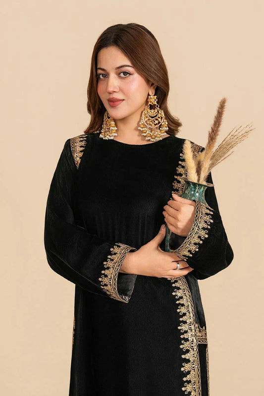 Stitch Vibes - Stillness Black Velvet Dress