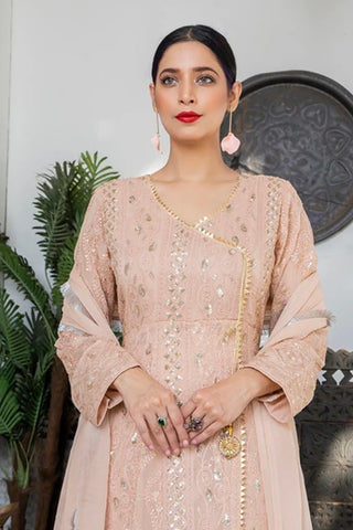 Picture of Manahils - Safiyya RTW Collection - Tea Pink-099 - Available at Raja Sahib