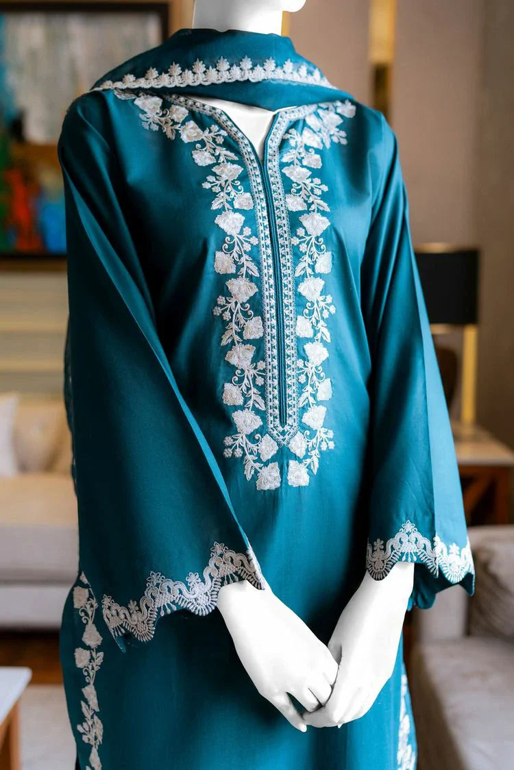 Picture of Summer '24 - Teal Embroidered Suit - Available at Raja Sahib