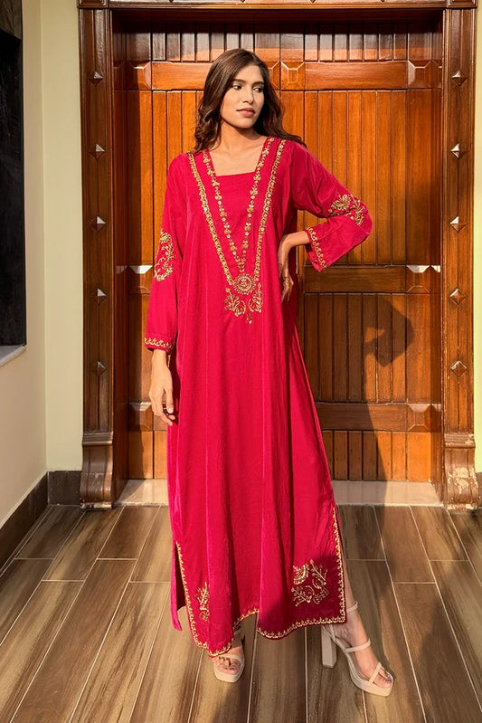 Ombrella - Velvet collection - Kaftan Cherry pink