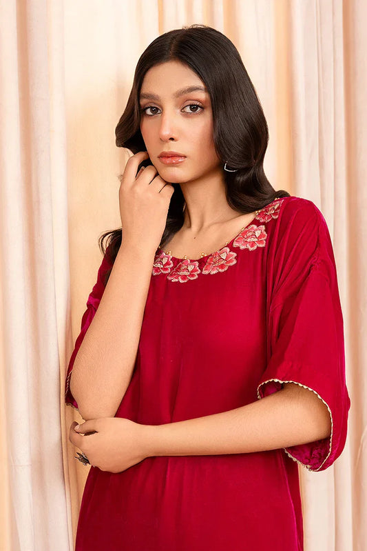 Picture of Stitch Vibes - Rouge Passion Dress - 2 Piece - VFJ3341 - Available at Raja Sahib