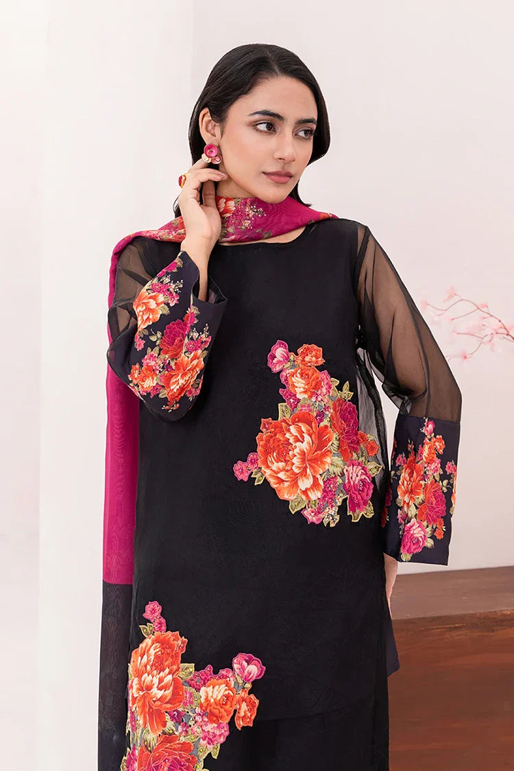 Picture of Stitch Vibes - Ebon Glow Dress - VMZ2980 - Available at Raja Sahib