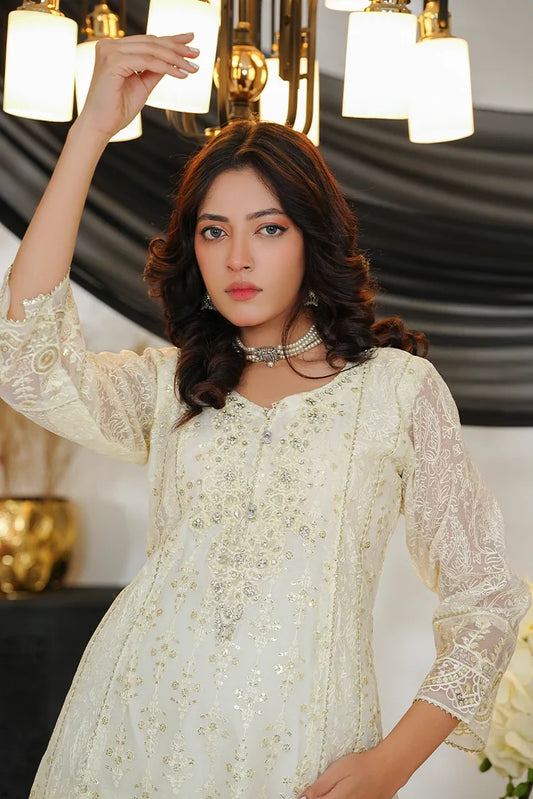Alsiyaab - Adaa e Khaas - 3 Piece - Roshni - Off White