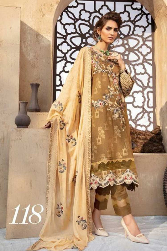 Picture of Shaista - 3 PC Brosha Printed 118 Farwa Lawn Collection - Available at Raja Sahib