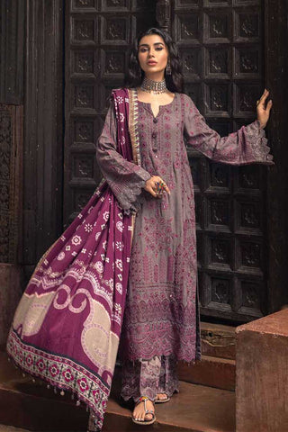 Picture of Nureh - NW 25 Maya Embellished Embroidered Slub Linen Collection - Available at Raja Sahib