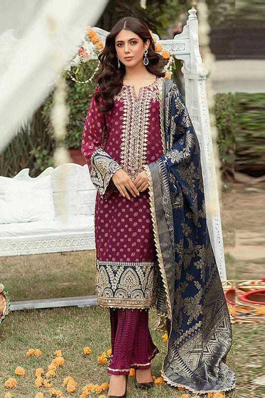 Picture of Al Zohaib Textile - SSLJS 22 02 Sunehri Shaam Luxury Formals Jacquard Series - Available at Raja Sahib