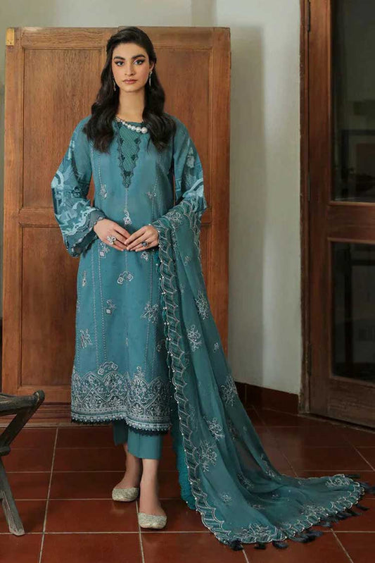 Picture of Farasha - D6 Sky Dew Lawn Collection Vol 2 - Available at Raja Sahib