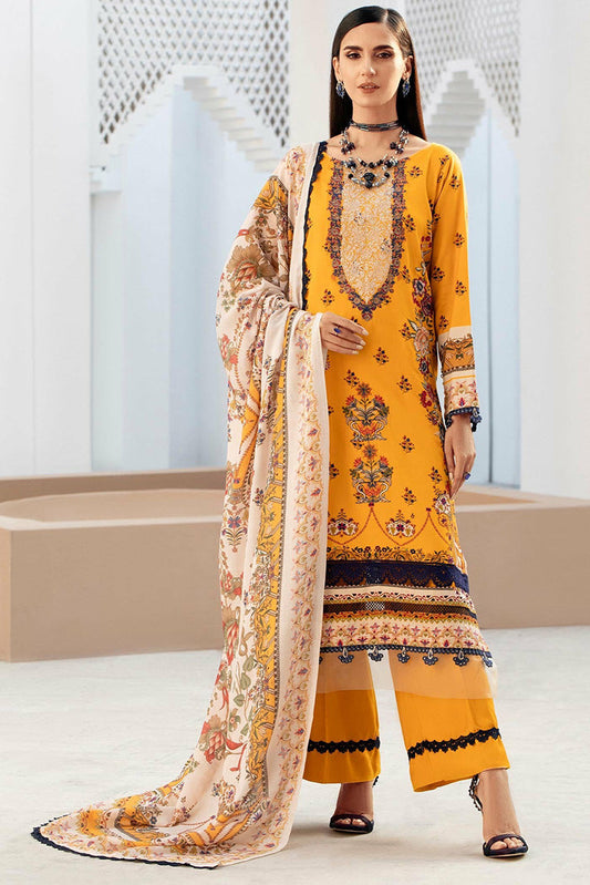 Picture of <!--biz-->Lala - LW 0026 Blossom Embroidered Slub Linen Collection - Available at Raja Sahib