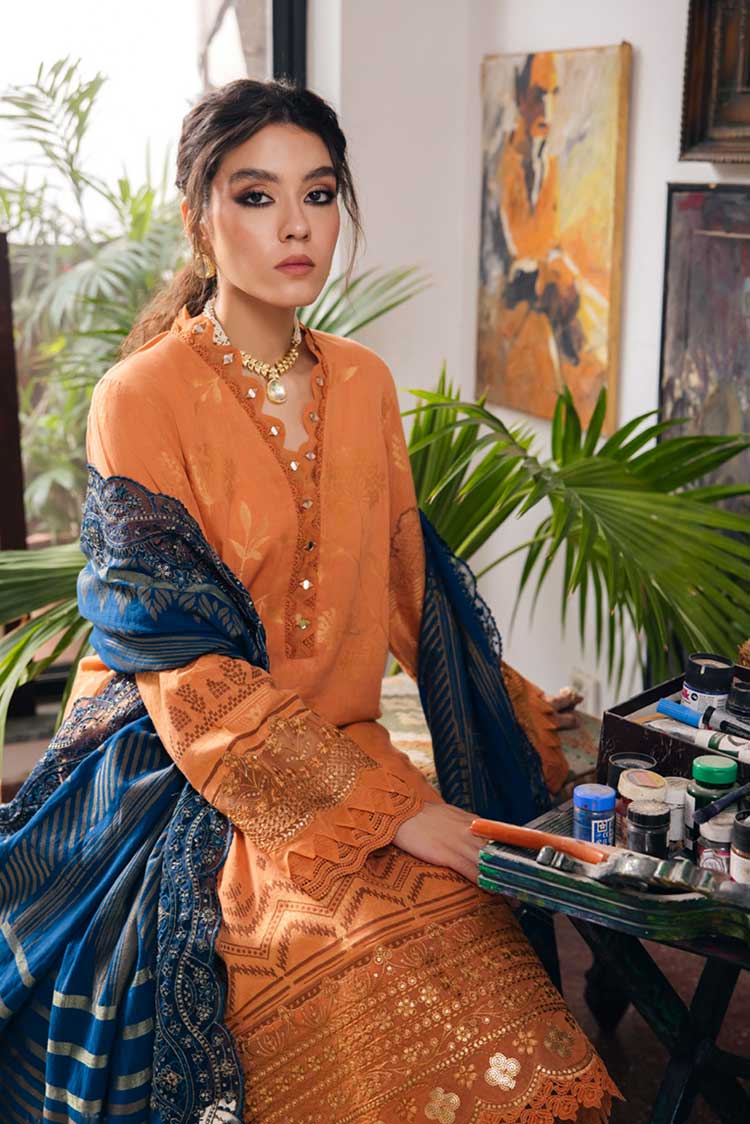 Picture of <!--vl-->Nureh - NJ 86 Maya Embroidered Cambric Jacquard Collection - Available at Raja Sahib