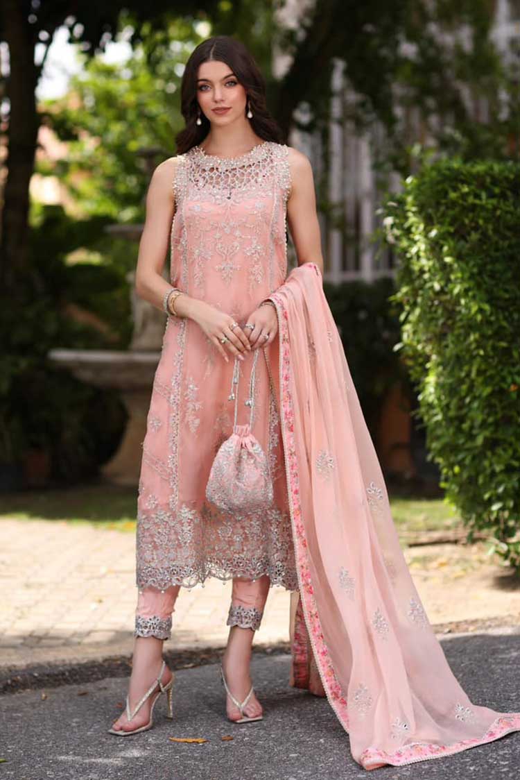 Picture of <!--uo-->Noor by Saadia Asad - D2 Khai Noor Chiffon Handwork Schiffli And Laserkari Collection - Available at Raja Sahib