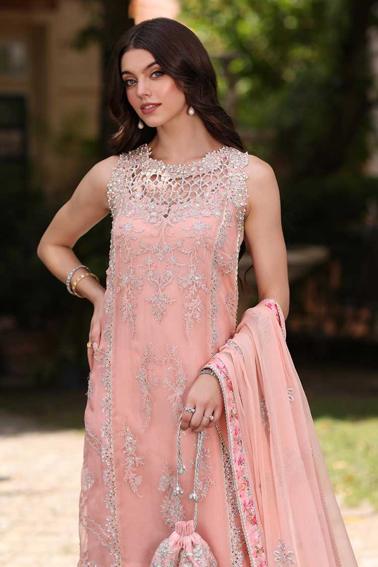 Picture of <!--uo-->Noor by Saadia Asad - D2 Khai Noor Chiffon Handwork Schiffli And Laserkari Collection - Available at Raja Sahib