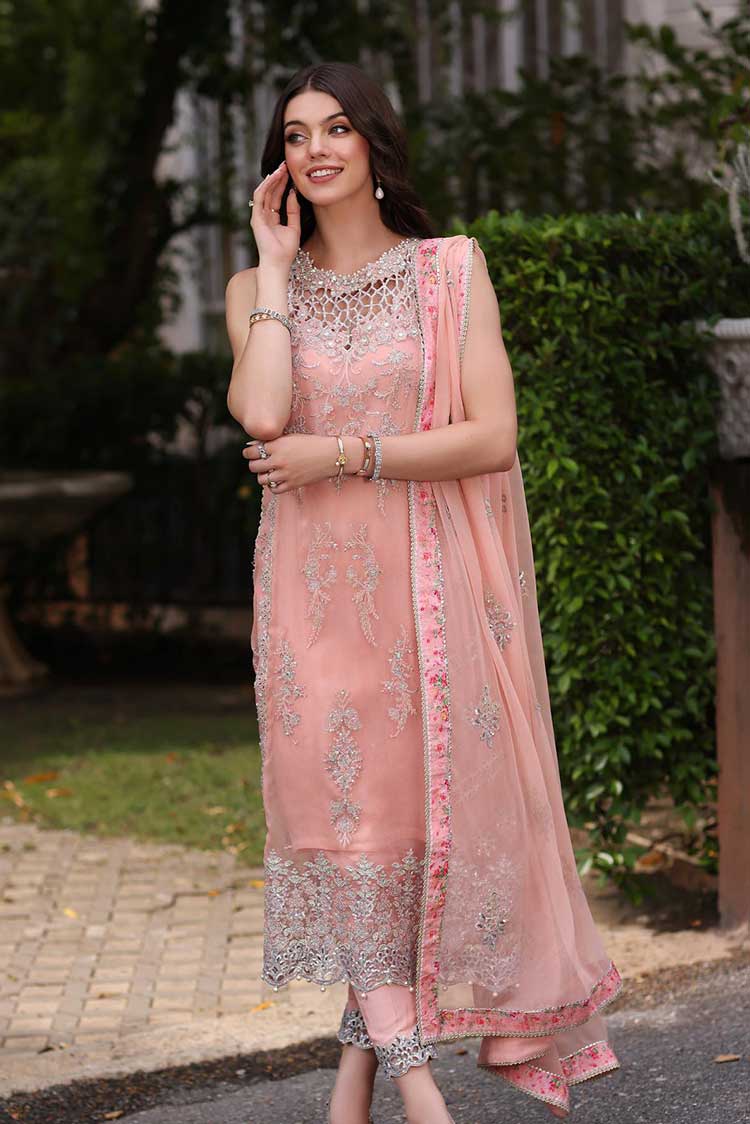 Picture of <!--uo-->Noor by Saadia Asad - D2 Khai Noor Chiffon Handwork Schiffli And Laserkari Collection - Available at Raja Sahib